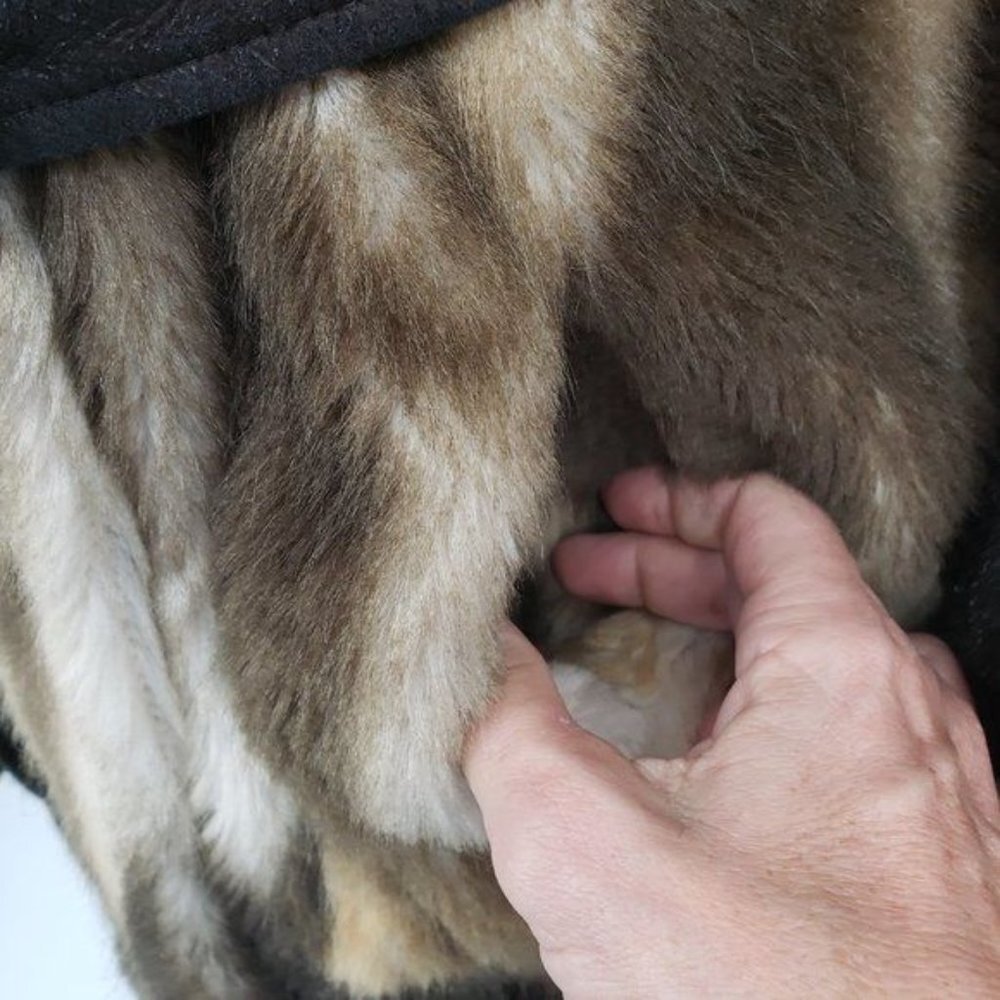 OTTA FIR Vintage Faux Fur Coat 50's 60's Retro Textured Belted Small EUC - Picture 14 of 15